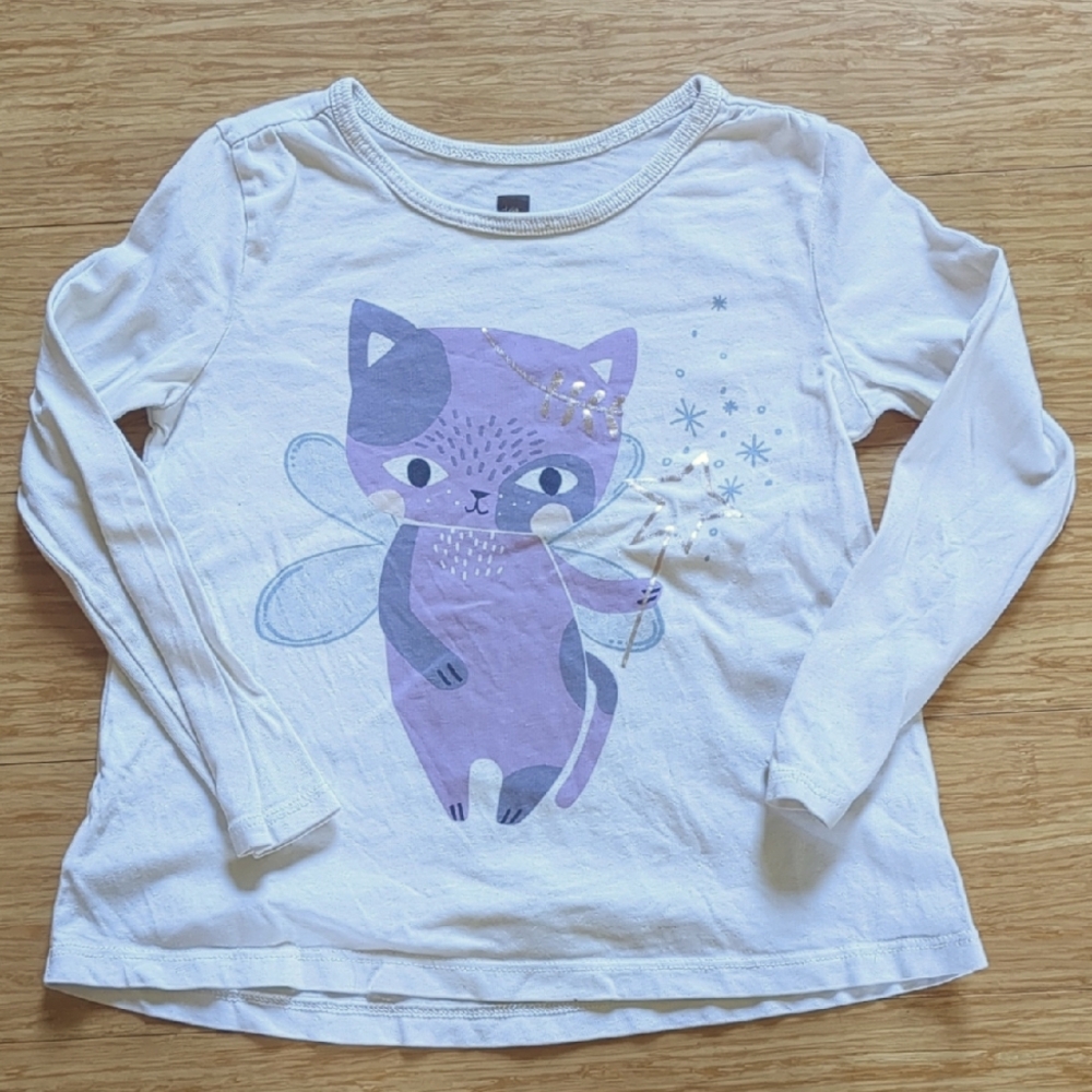 Tea Collection Fairy Kitten Lon Sleeve T, Size 4